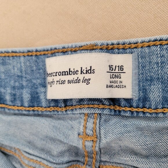Abercrombie Kids High Rise Wide Leg Cargo Jeans – Girls Size 15/16 Long - Picture 8 of 8